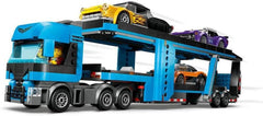 LEGO City Car Transporter cu mașină sport, set de 4 mașini de jucărie pentru băieți și fete de la 7 ani, cadou de Crăciun sau aniversare, 4 minifigurine pentru jocuri de rol 60408 Seturi de constructie Besuche den LEGO-Store