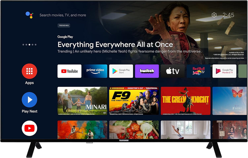TELEFUNKEN XU50AN754M Televizor de 50 de inci/Smart TV cu Android (4K Ultra HD, HDR Dolby Vision, triplu tuner, Bluetooth, Dolby Atmos) [2023]