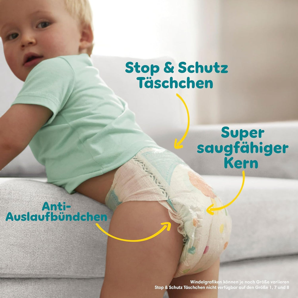 Couches Pampers Baby-Dry taille 5, 174 couches, 11 kg - 16 kg, jusqu'à 100 % de protection contre les fuites et confort toute la nuit