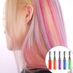 5 couleurs de teinture capillaire temporaire Cire colorée pour cheveux Mascara pour teinture capillaire temporaire pour filles et femmes Craie de teinture capillaire lavable Convient pour les anniversaires Cosplay DIY Halloween Coloration capillaire Naty Shop