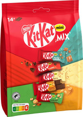 Nestlé Mini Mix KitKat Barres de chocolat Cinq délicieuses saveurs 14 barres 1 paquet (1 sachet x 197,4 g)