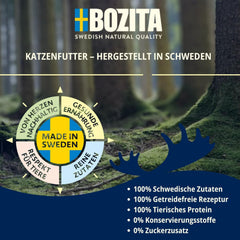 Bozita Mousse MSC Salmon – 12 x 85 g hrană umedă pentru pisici cu textură fină de mousse și somon – rețetă fără cereale, fără zahăr adăugat sau coloranți – cu postbiotice pentru susținerea florei intestinale