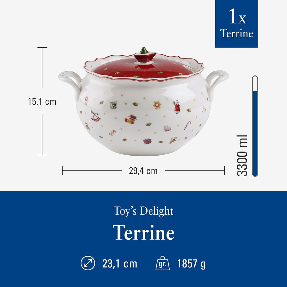 Villeroy & Boch Toy's Delight Terrine, 3 litres, porcelaine premium, blanc/rouge