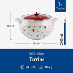 Villeroy & Boch Toy's Delight Terrine, 3 litres, porcelaine premium, blanc/rouge
