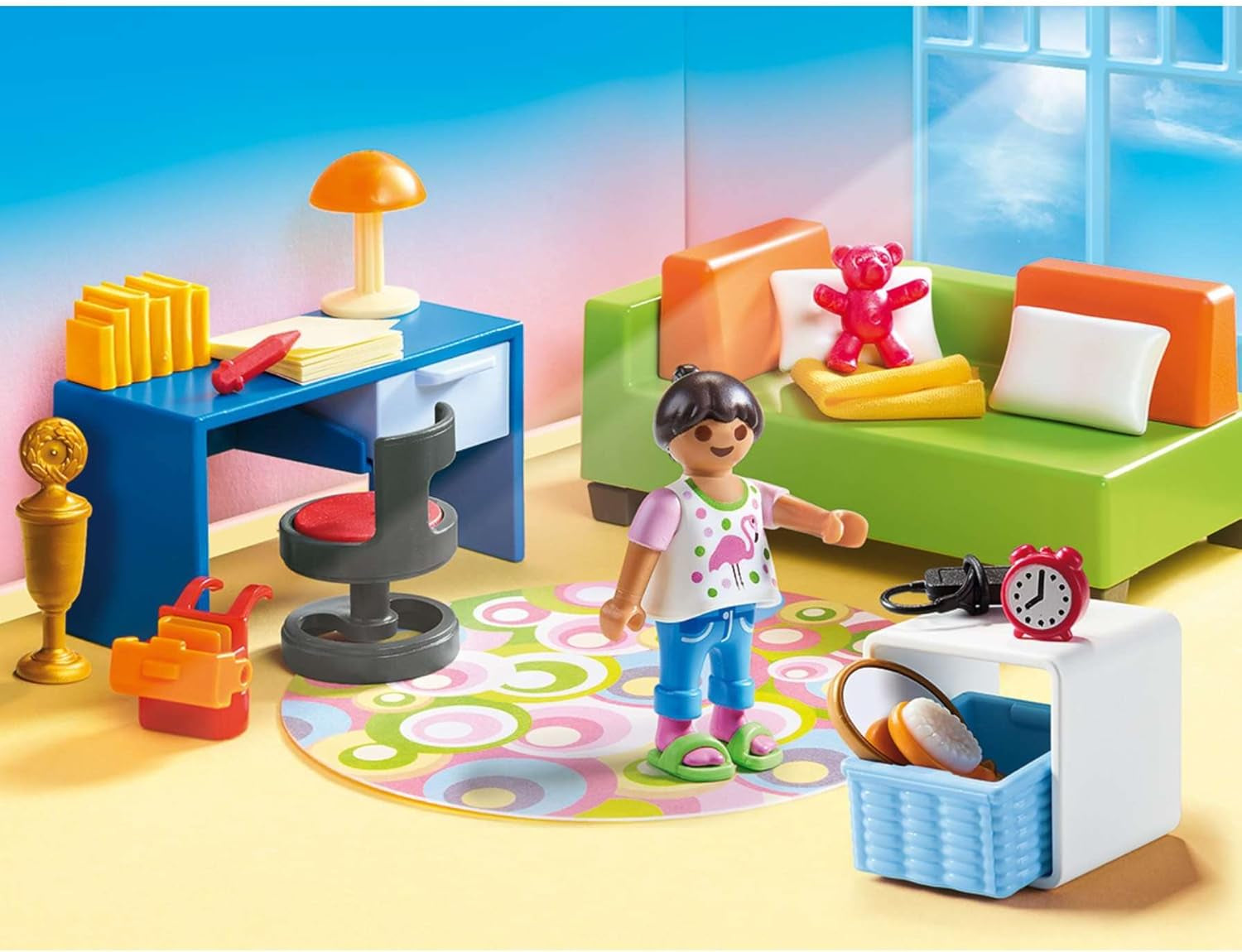 PLAYMOBIL Dollhouse 70209 Chambre de jeunesse avec figurine de fille et accessoires, à partir de 4 ans