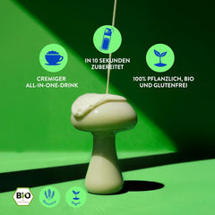 Blue Farm Bio Matcha Oat Latte auf Haferbasis ohne Zuckerzusatz - Mit dem Vitalpilz Lion's Mane - Vegan - sans lactose et sans gluten (300 g, Matcha)