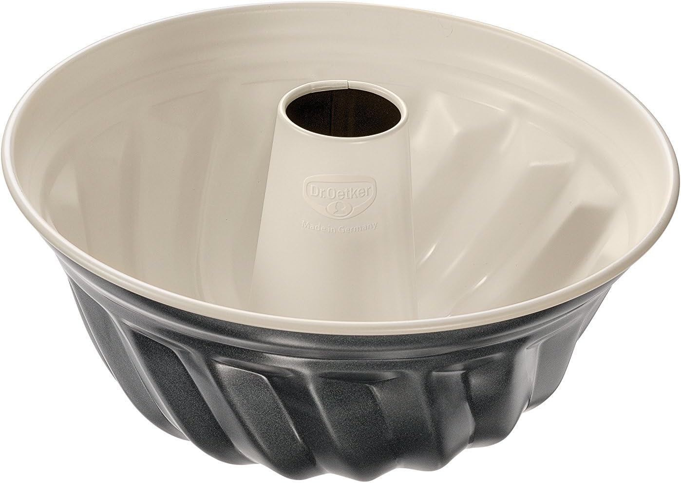 Dr. Oetker Gugelhupfform Ø 22 Cm BACK-TREND, Backform Für Gugelhupf, Runde Bundform Aus Stahl Mit Keramisch Verstärkter Antihaft-Beschichtung (Farbe: Creme/Anthrazit), Menge: 1 Stück Moules et plateaux pour la cuisson Naty Shop Gugelhupf 22Cm