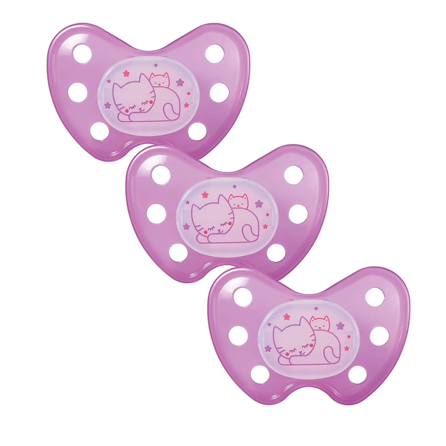 Lot de 3 sucettes dentaires de nuit en silicone - Taille 3 à partir de 14 mois - Sucettes qui brillent dans le noir de qualité dentaire - Sans BPA - Fabriquées en Allemagne - Lune, Jaune