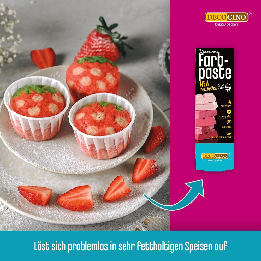 DECOCINO Pâte colorante liposoluble Rouge - 15 g - Colorant alimentaire à base d'huile, idéal pour colorer le chocolat, la crème au beurre, le fondant ou la pâte à biscuits (Pack de 3)
