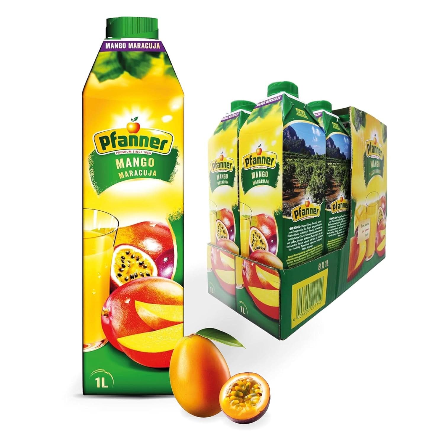 Pfanner Fraise Fruit Nectar (8 X 1 Litre) - 30% de Fruits - Boisson à la Fraise Naty Shop Mango-Maracuja