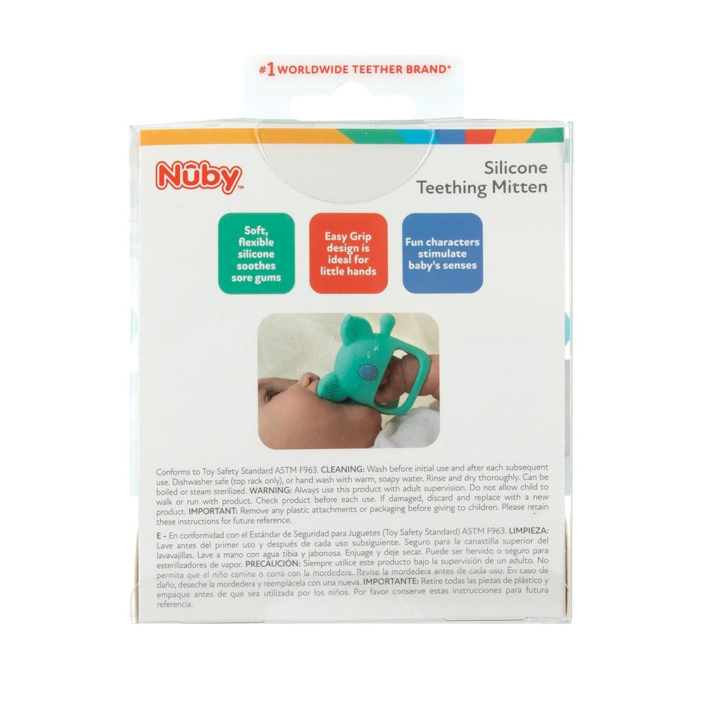 Nuby - Gant dentaire en silicone, sans BPA, Koala bleu, 3 mois et plus