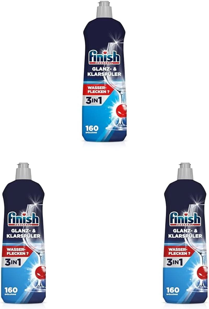 Finish Shine & Rinse Aid - Pentru vase strălucitoare și uscate, fără pete de apă - Megapack de 800 ml (pachet de 3) Naty Shop 3 x 800 ml