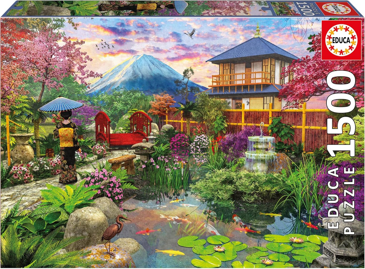 Educa - Puzzle de 1500 pièces pour adultes | Le jardin japonais. Dimensions : 85 X 60 cm. Comprend de la colle pour puzzle Fixpuzzle. Depuis 14 ans (19937) Puzzle Naty Shop Titre par défaut