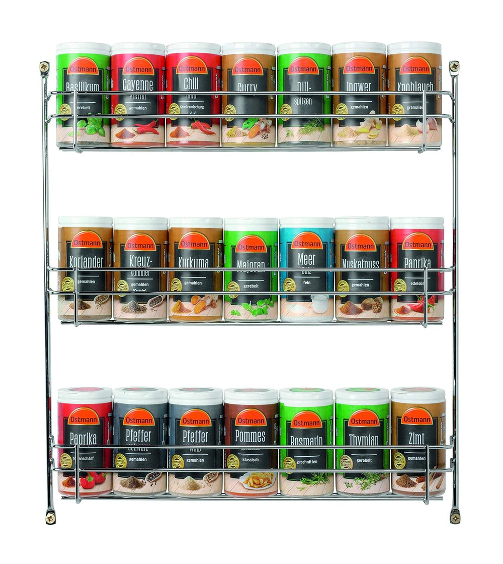 Ostmann Gewürze - gefülltes Gewürzregal mit 21 Gewürzdosen | Set aus Gewürze, Kräuter, Gewürzmischungen | zum Aufhangen | pour la Schranktür | Mange : 1 pièce