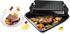 Dr. Oetker Maxi-Bräter Mit Deckel BACK-IDEE KREATIV, Brat- Und Auflaufform Aus Hochwertigem Stahlblech Mit Emaillierung, Eckige Form, Schnitt- Und Kratzfest - Spülmaschinengeeignet in Schwarz Moules et plaques pour la pâtisserie Naty Shop