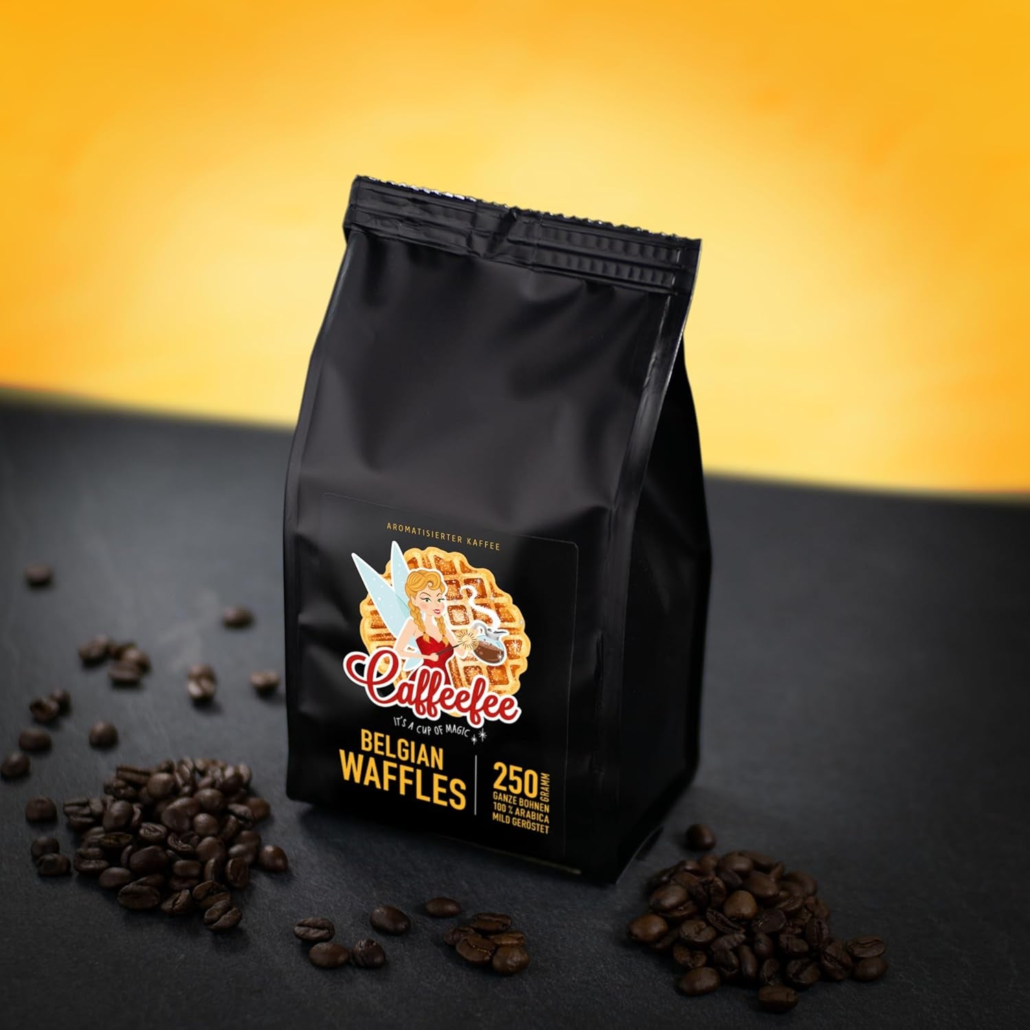 Caffeefee Gaufres belges Bohnen, 250 g, aromatisierter Röstkaffee