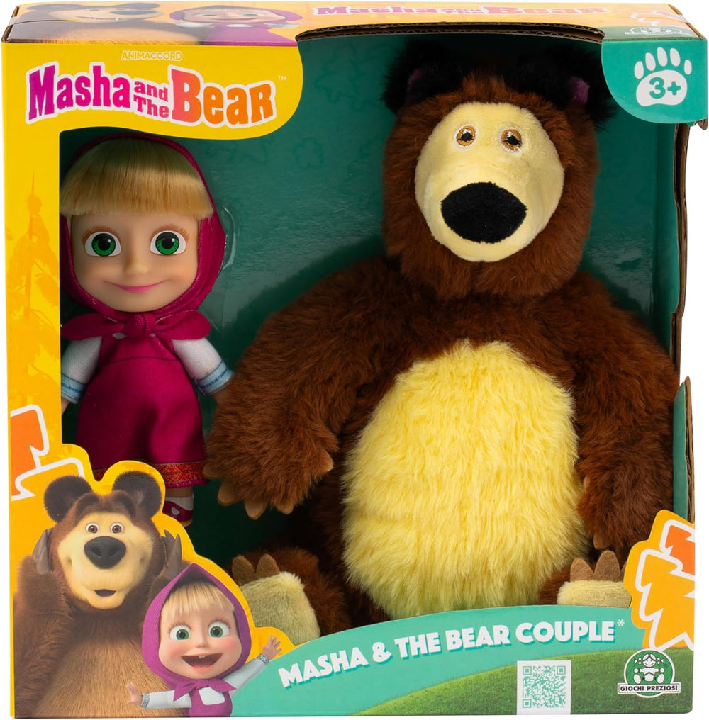 Masha et Michka Poupée Masha 12 cm et peluche Bärka 20 cm pour enfants de 3 ans et plus MHA21