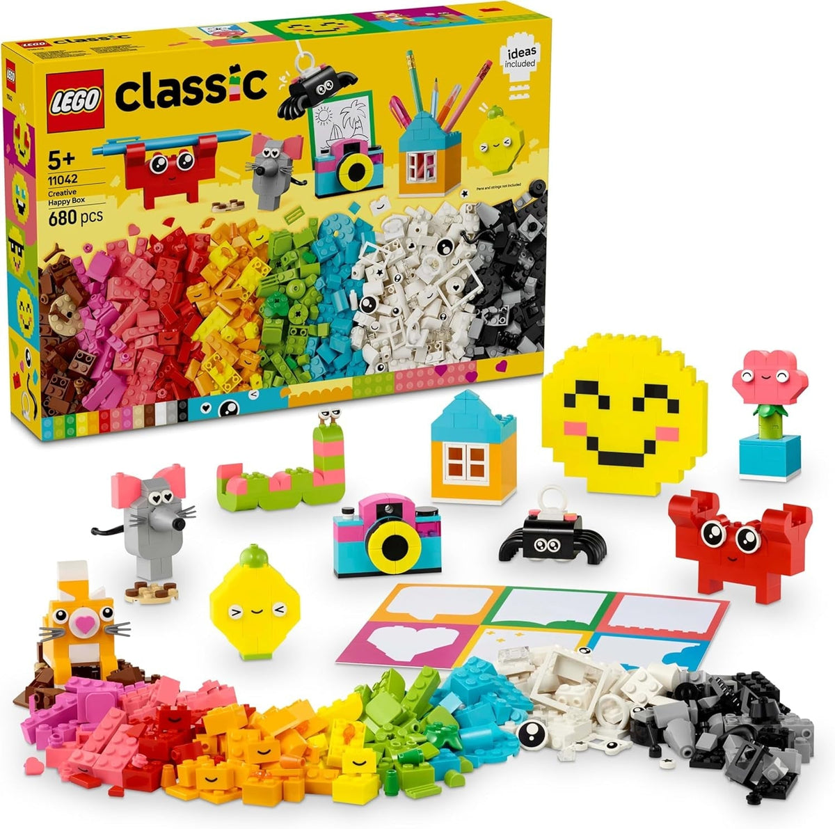 LEGO Classic Creative Fun Box, Briques de construction colorées pour un jeu de rôle imaginatif, Ensemble de construction pour débutants, Jouets pour filles et garçons à partir de 5 ans, Modèles reconstructibles 11042 Ensembles de construction Besuche den LEGO-Store Titre par défaut