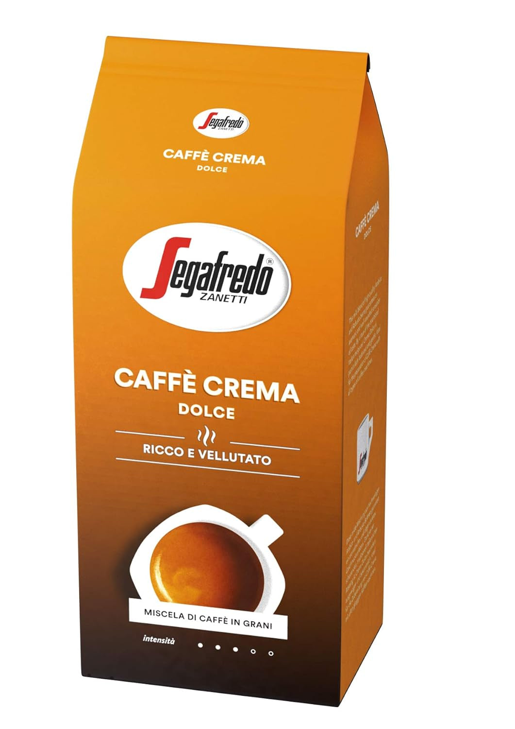 Segafredo Zanetti Caffè Crema Dolce - Grains entiers (paquet de 1 kg) - Convient pour Caffè Crema - Grains de café torréfiés légèrement à moyennement au goût doux et équilibré (paquet de 2)