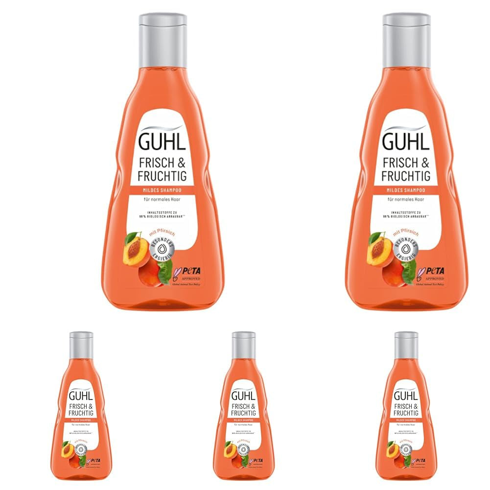 Guhl Shampoing Frais & Fruité - Contenu : 250 Ml - Type de cheveux : Normaux Douche et bain Guhl 5 x 250 ml