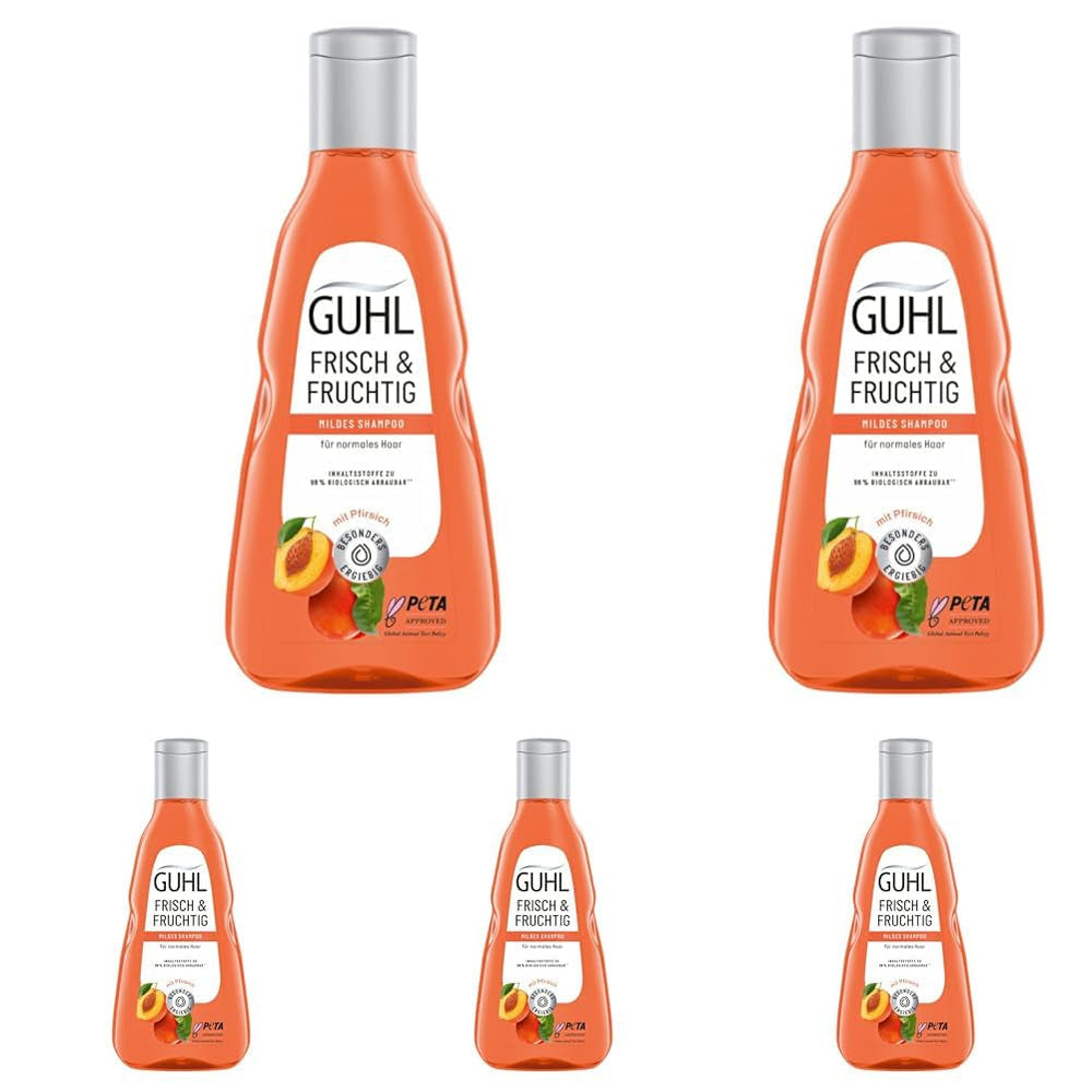 Guhl Shampoing Frais & Fruité - Contenu : 250 Ml - Type de cheveux : Normaux Douche et bain Guhl 5 x 250 ml