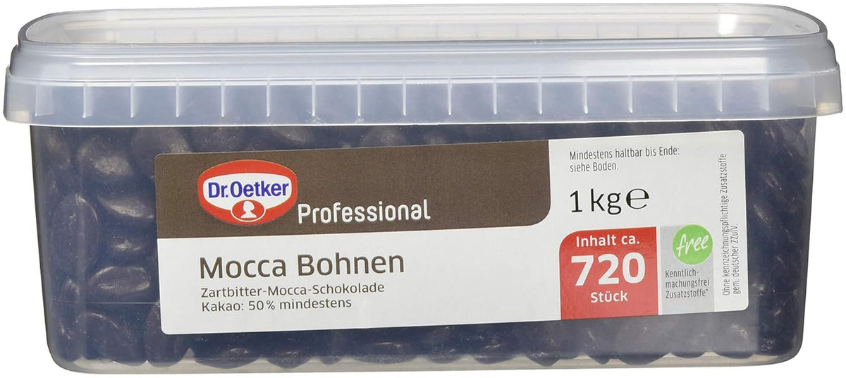 Dr. Oetker Professional Moka noir en grains de moka, 1 paquet (1 x 1 kg)