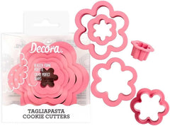 0255313 Lot de 6 emporte-pièces fleurs 1,5 2,5 3,5 5 6,5 8 H 2,2 cm, assortis