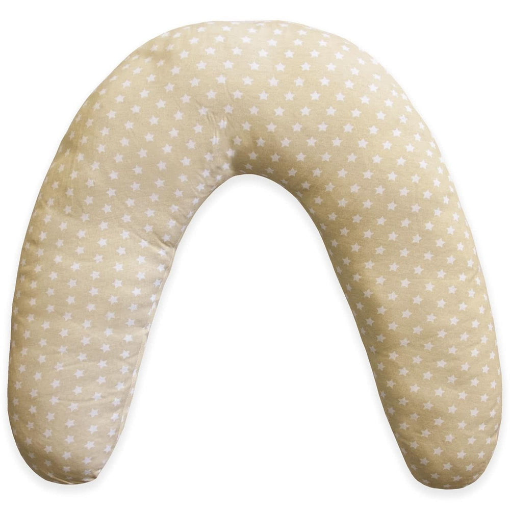 Coussin d'allaitement nouveau-né XL, housse 100% coton, amovible et lavable, garnissage polyester, motif étoile Accessoires Alimentation et Allaitement Bebe Naty Shop Beige XL