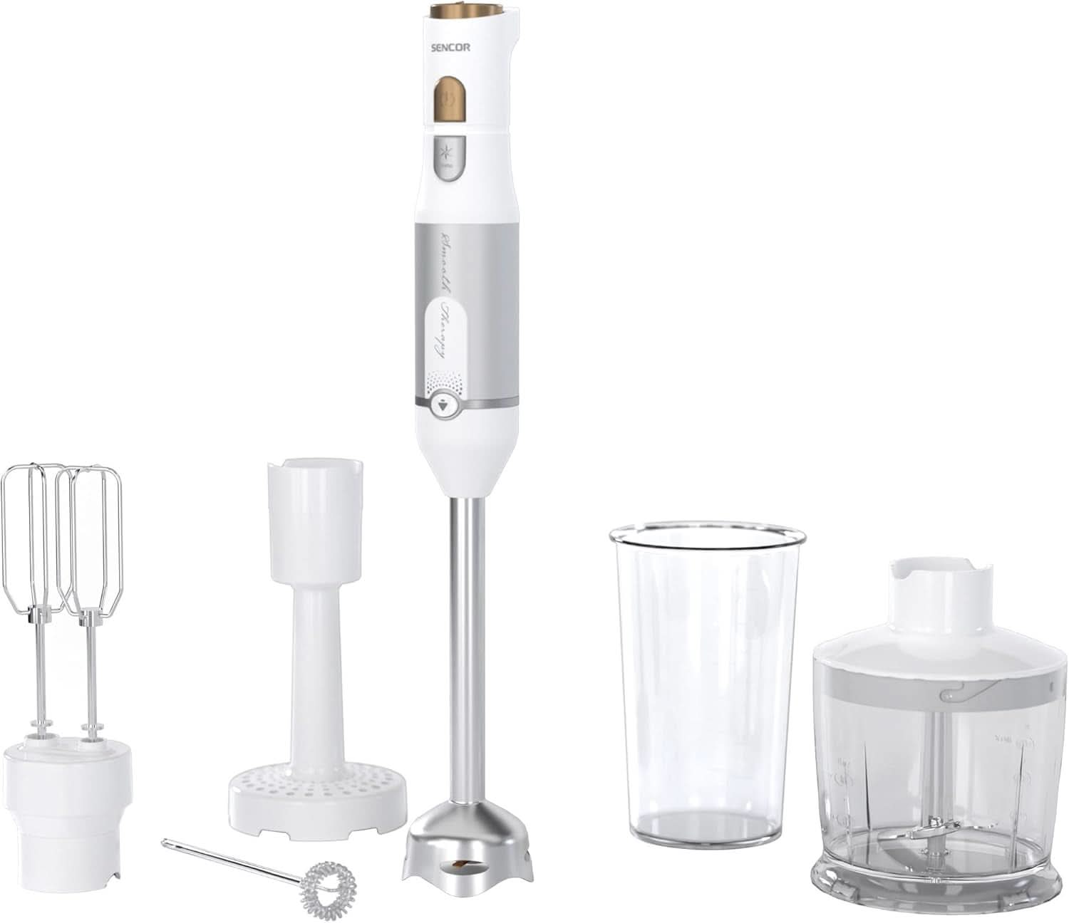 Sencor Multifunktionaler Standmixer, Ultra-Leistungsstark, 6 in 1, 1200 W, Mit Double-Schneebesen, Zerkleinerer & Mousseur, Kartoffelstampfer, Quadblade-Klingen Aus Titan, Stufenlose Bucatarie Naty Shop