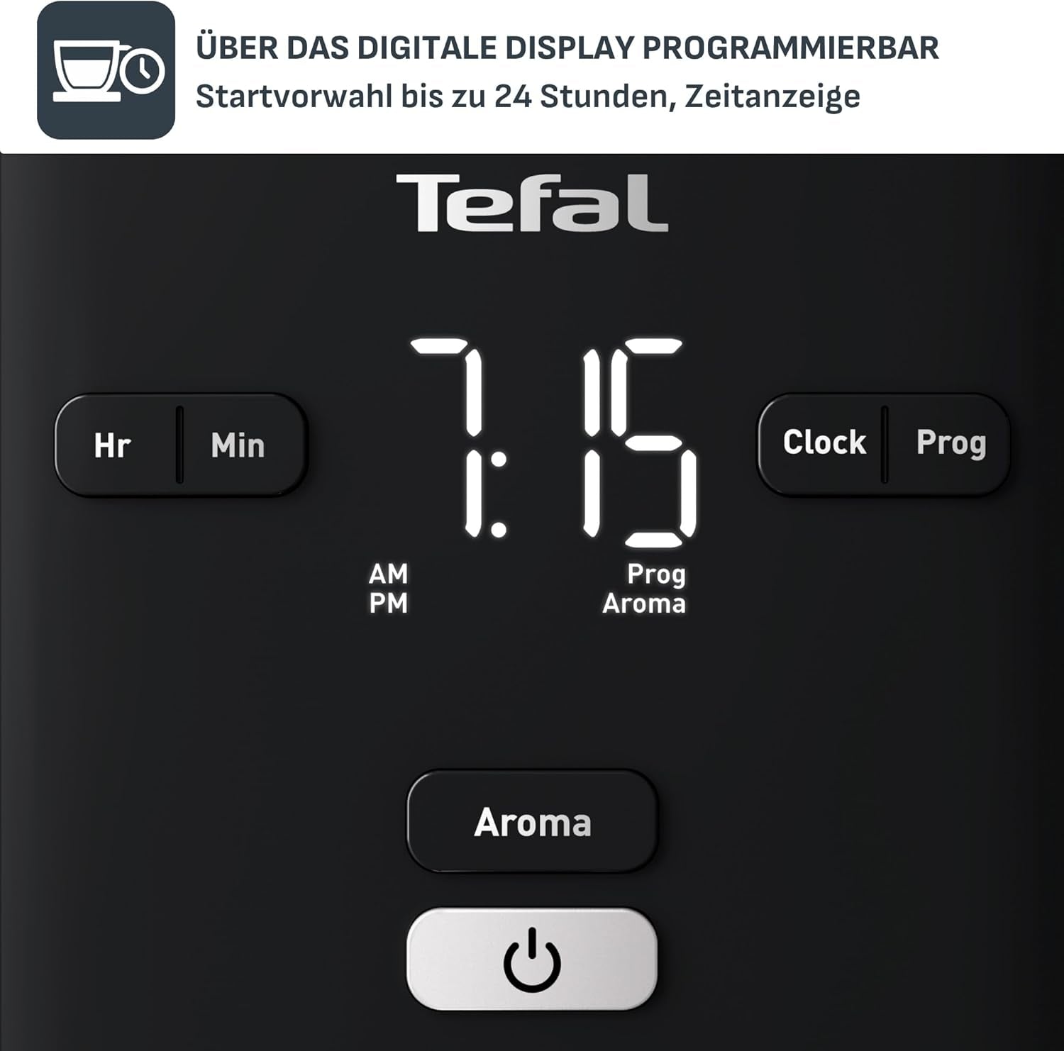 Tefal Smart'n Light Machine à Expresso avec Minuterie, Machine à Expresso avec Filtre Programmable 1,25 L, Fonction Aroma pour un Arôme Intense, Fonction Maintien au Chaud, Anti-Goutte et Facile à Nettoyer, Noir