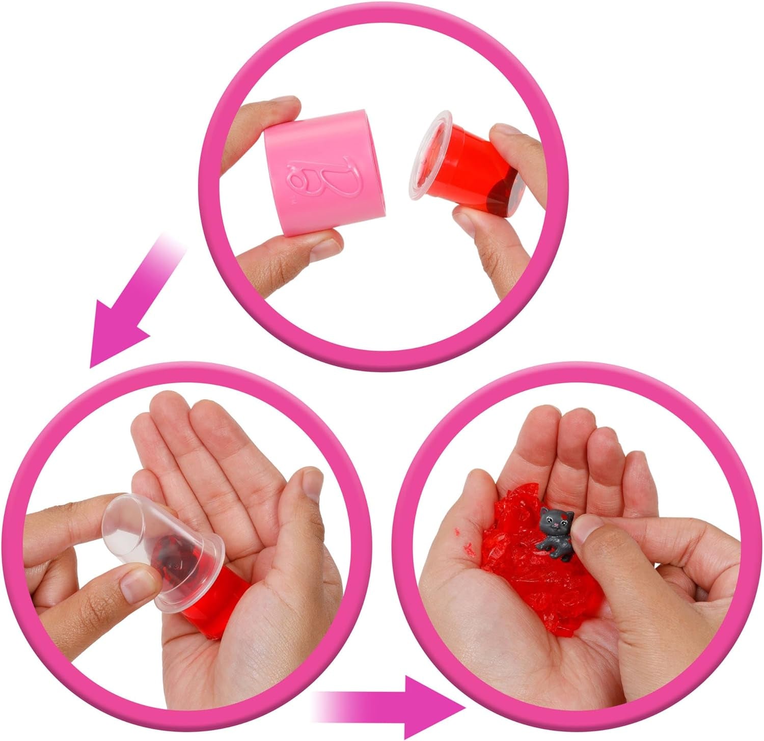 Poupée Barbie Party sans boîte ni accessoires, série Glam Party avec 10 surprises, dont une poupée rouge vif avec effet changeant de couleur, JFY68