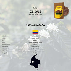 La Clique | Café | Torréfaction Omni - 100 % Arabica | Café filtre/spritziger Espresso | Ganze Bohne (500g)