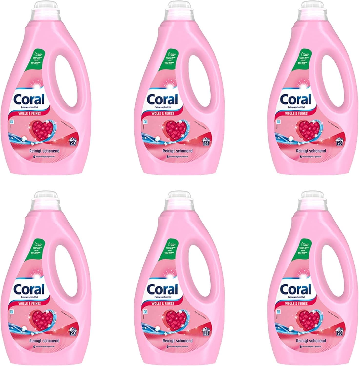 Lessive liquide délicate corail pour laine et linge délicat, 23 lavages, 1,15 litre Lessive Naty Shop Set 6 x 1,15 litre