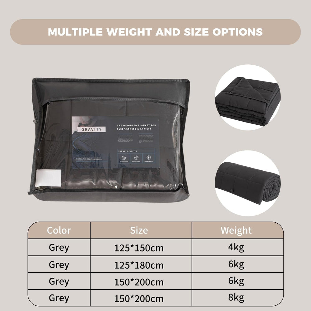 Couverture lestée 150X200Cm 8Kg couverture de relaxation adulte pour améliorer le sommeil couverture lestée grise Good Nite lits et couvertures