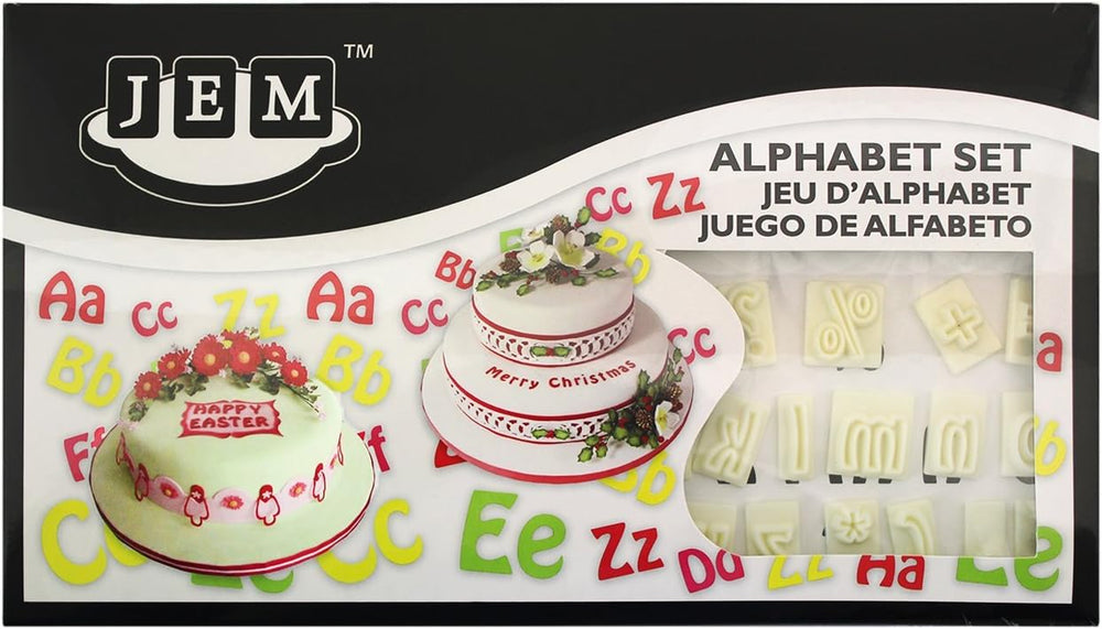 106M001 Jem Moules à Biscuits Alphabet pour Décoration de Gâteaux et Gâteaux au Sucre, Assortiment de Plastique, Ivoire, 2 x 2 x 2 cm, Lot de 64