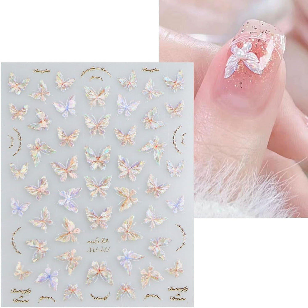 JMEOWIO Autocollant 3D pour ongles en forme de cœur pour nail art