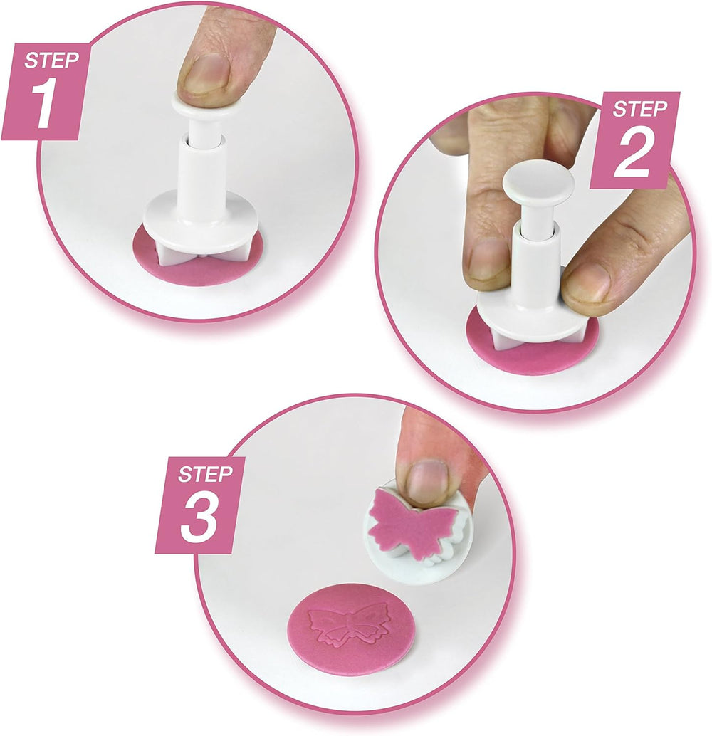 Jeu de mini pistons papillon, blanc, 3 pièces, 4,5 x 2,7 x 2,7 cm