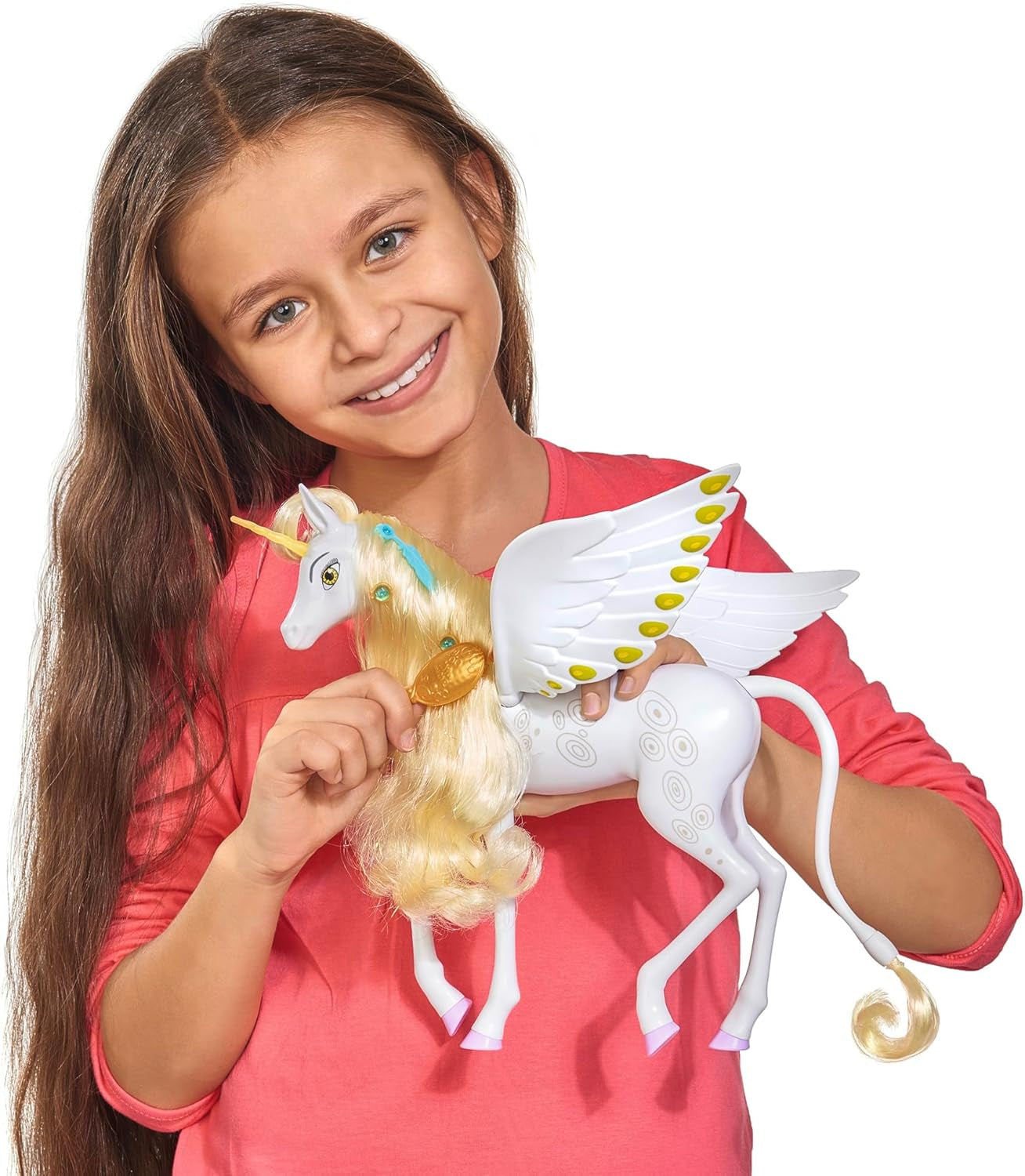 Simba 109480093 - Mia and Me Unicorn Onchao, avec ailes mobiles, pinces à cheveux, brosse coiffante, cheval jouet, poney, Centopia, à partir de 3 ans, rose