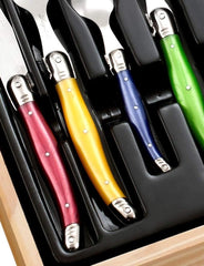 Pradel Excellence I7214P Besteckgarnitur Laguiole, Pastellfarben, 24-Teilig Bucatarie Naty Shop