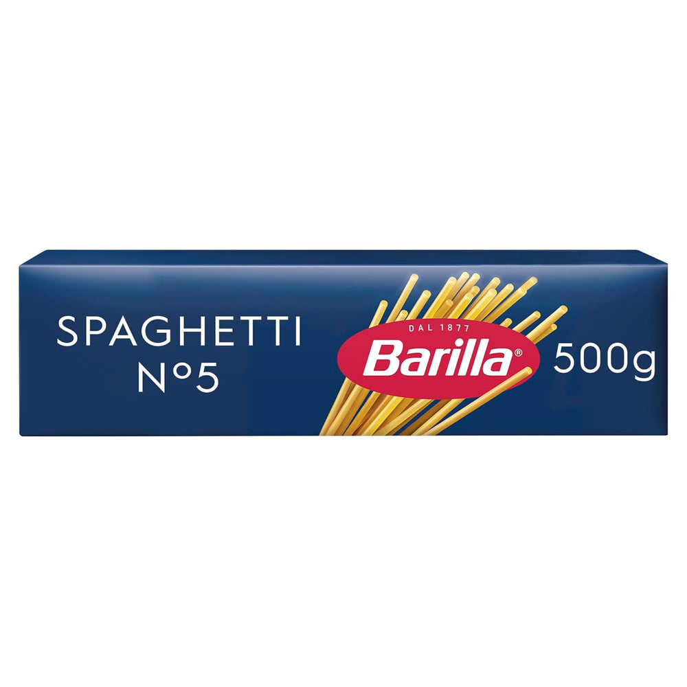 Barilla Pasta Klassische Spaghetti n.5 aus Hartweizen de haute qualité immergé al dente, (1 x 500 g), geschmacklos