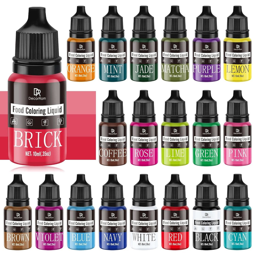 Colorant alimentar lichid, 10 ml Naty Shop 10 ml (set 20 bucati)