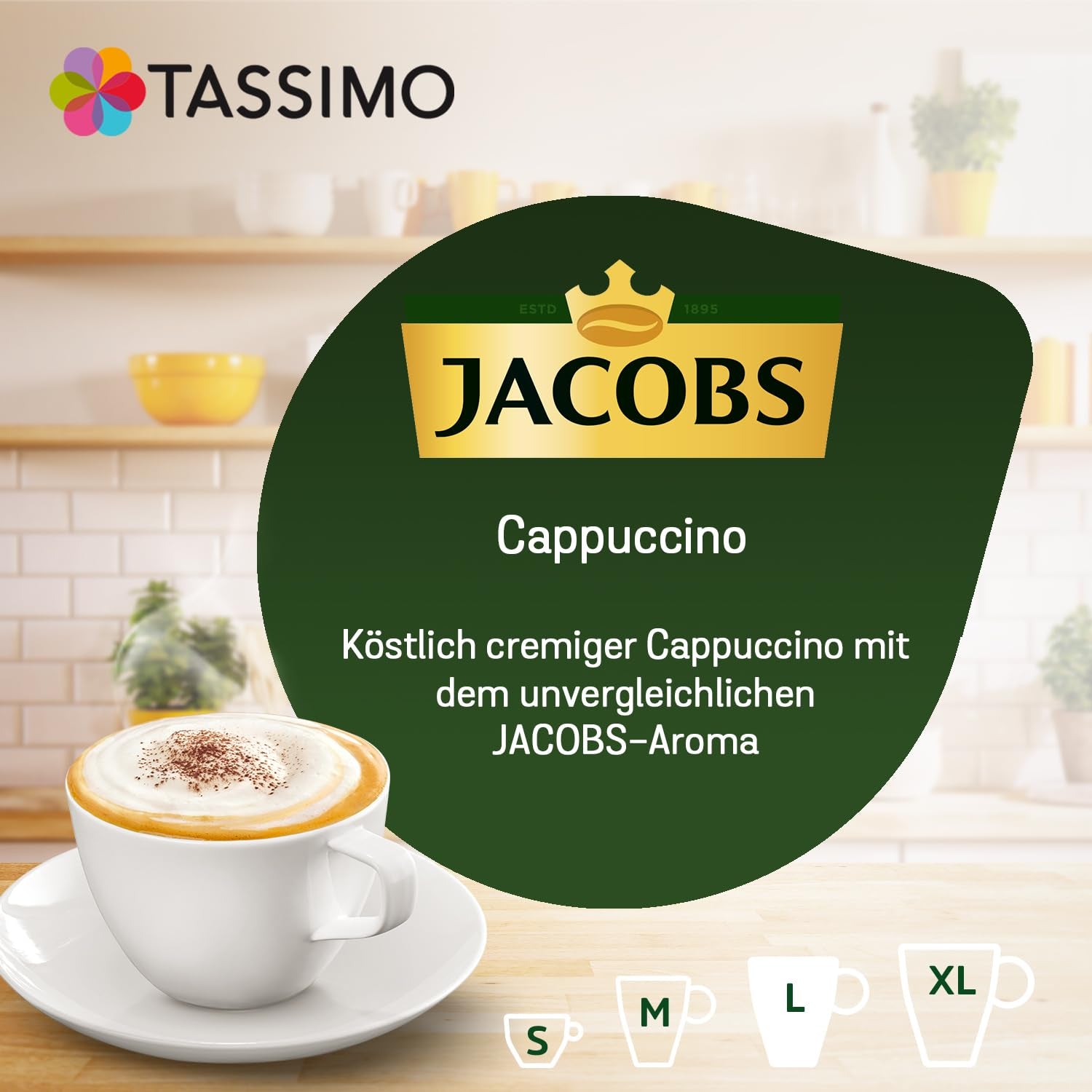 Tassimo Kapseln Jacobs Cappuccino Classico, 5 x 8 dosettes, 40 Kaffeekapseln