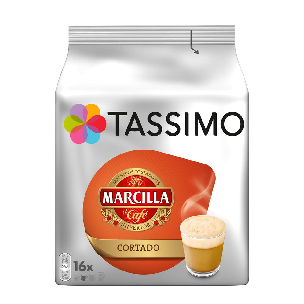 Tassimo Kapseln Marcilla Cortado, 5 x 16 tampons, 80 Kaffeekapseln