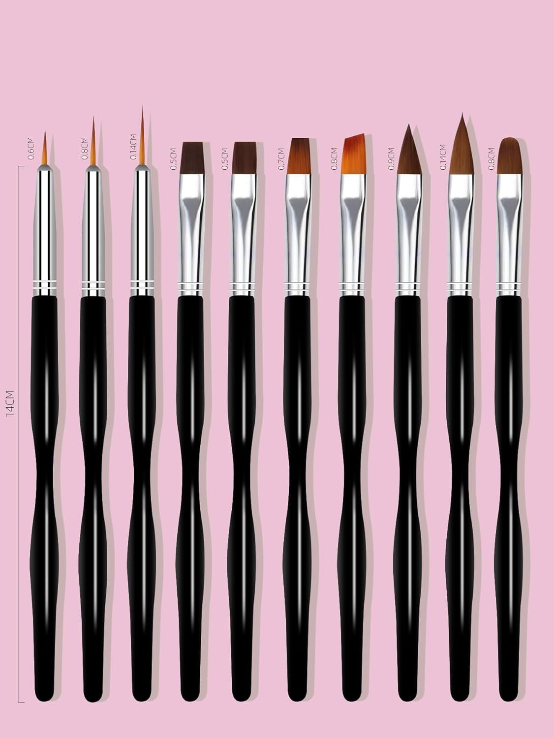 Ensemble de pinces à ongles pour Nail Art, 10 pièces de pinces à ongles, pinces à ongles professionnelles, pinces à revêtement fin pour ongles, noir