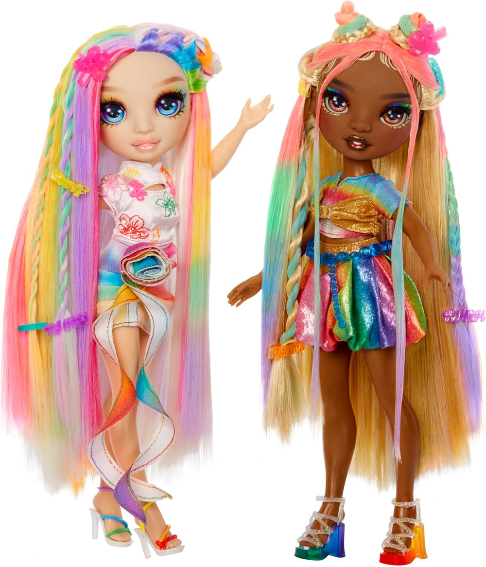 Rainbow High Hair Chalk & Styling Doll - Meline - Poupée à craie pour cheveux lavable arc-en-ciel et or 28 cm, colorier, coiffer, jouer, rincer et répéter, pour les enfants de 4 à 12 ans