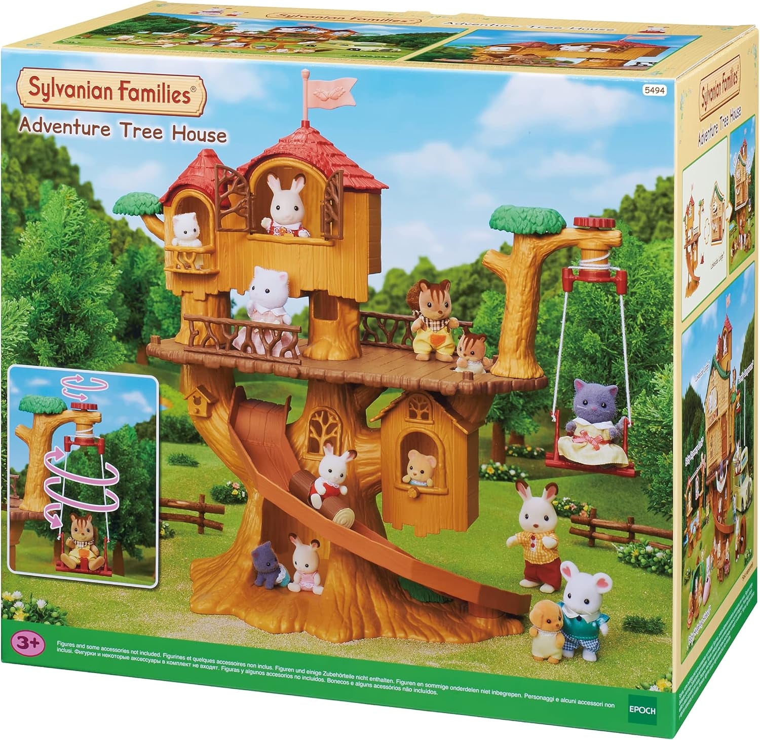 Sylvanian Families 5494 Cabane dans les arbres avec aventure - Ensemble de jeu pour maison de poupée