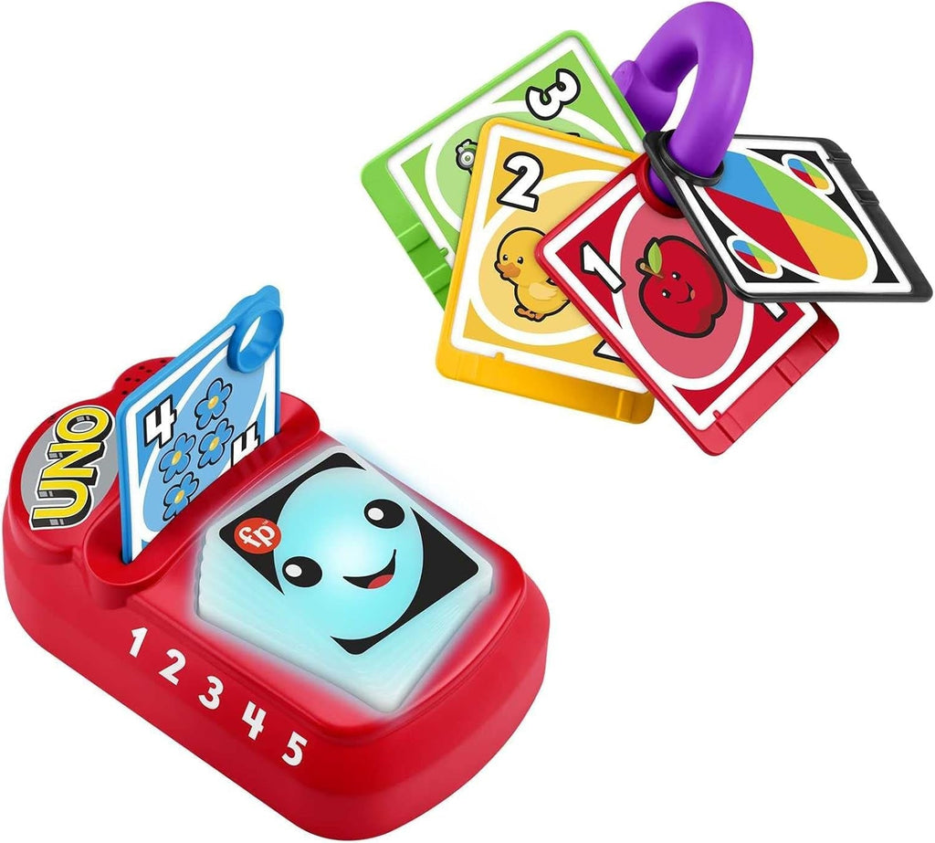 FISHER-PRICE Learning Fun Baby UNO - jucărie electronică de învățare UNO în mărimea copilului, cu lumini amuzante, sunete și muzică, pentru călătorii, biligvă, de la 6 luni / 1 an, HHG91 Jucarii Bebe Naty Shop Germania Nu se aplică