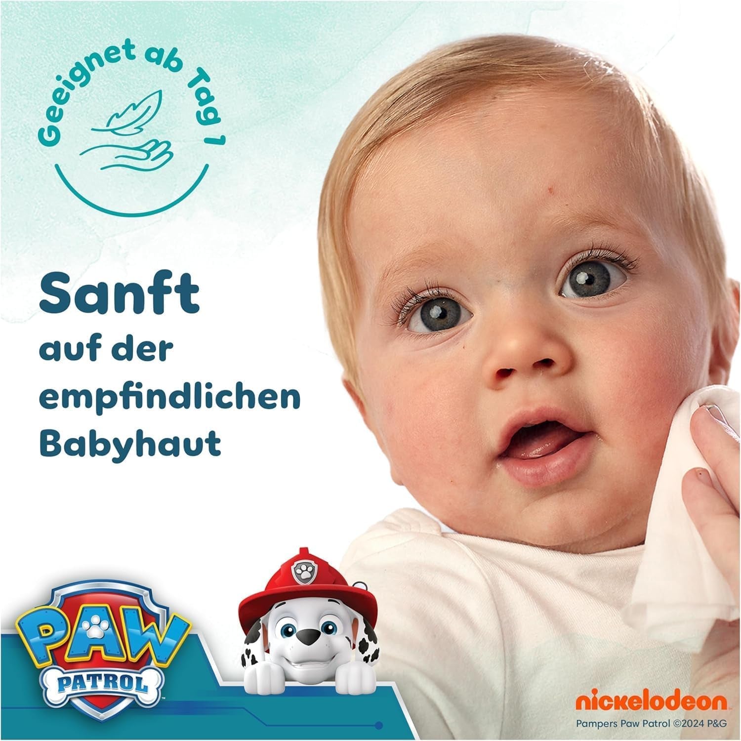 Pampers Harmony Aqua Baby Wipes Paw Patrol 15 Pack de 48 lingettes 720 lingettes pour bébé aide à restaurer l'équilibre naturel du pH de la peau Lotion légère 99 % d'eau