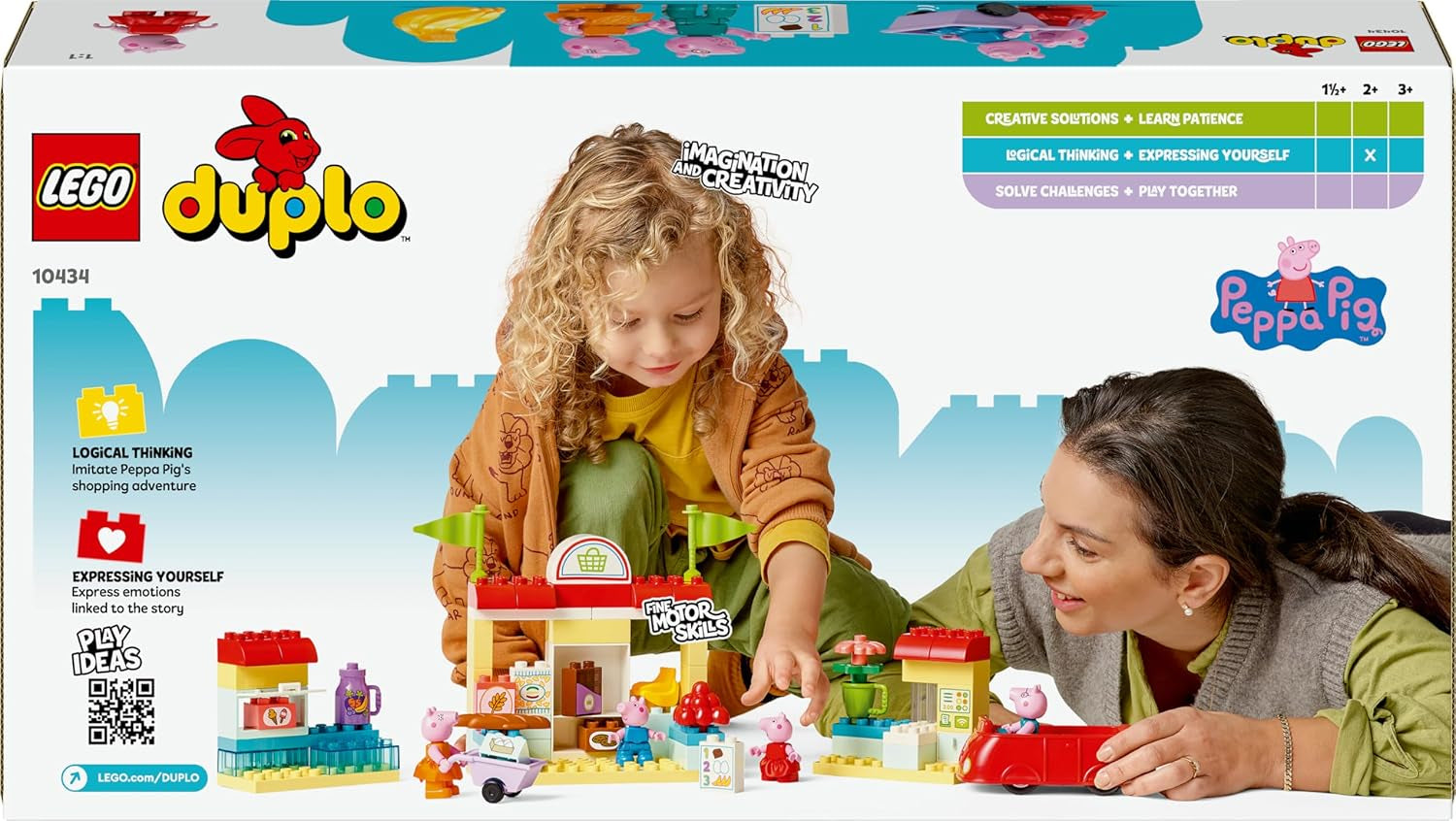 LEGO DUPLO 10434 Le supermarché de Peppa : jouet éducatif créatif et set de jeu, cadeau pour garçons et filles à partir de 2 ans, encourage la dextérité Jeux de construction Besuche den LEGO-Store