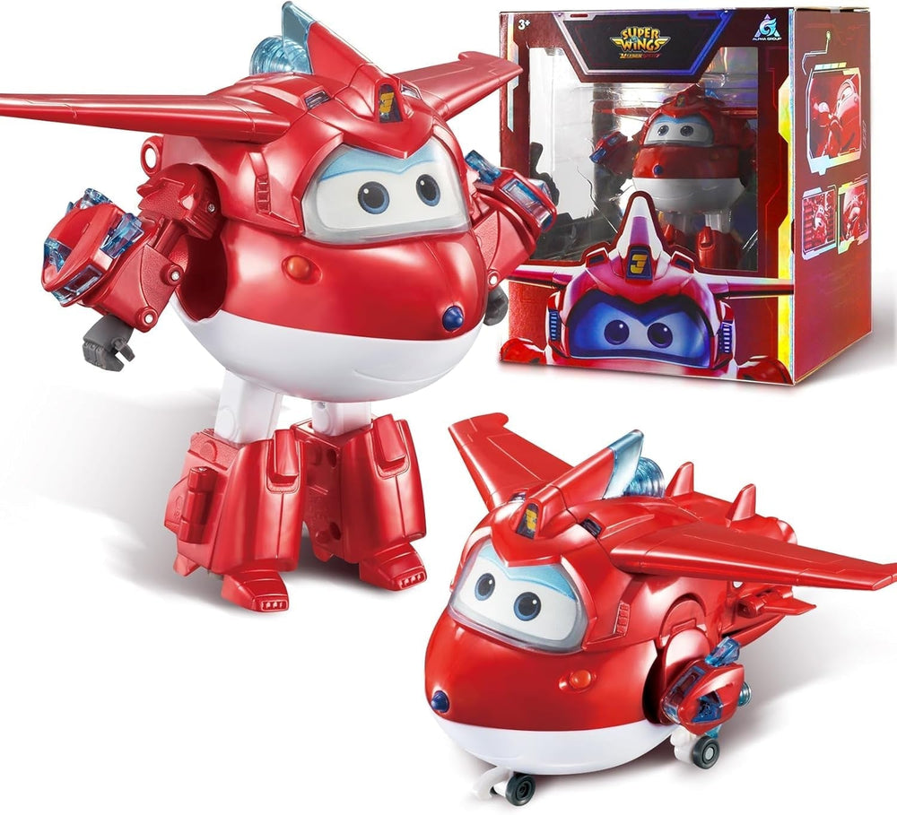 Auldey EU740283 figurine transformateur Super Wings JETT Supercharge 12 cm, figurines colorées Naty Shop Jett S6